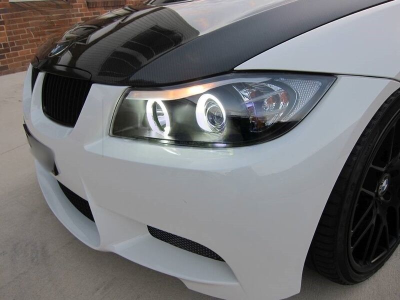 Black CCFL Angle Eye Projector Headlight Fit For BMW E90 Sedan 2005-2008 HL-BMW025LS - Machter