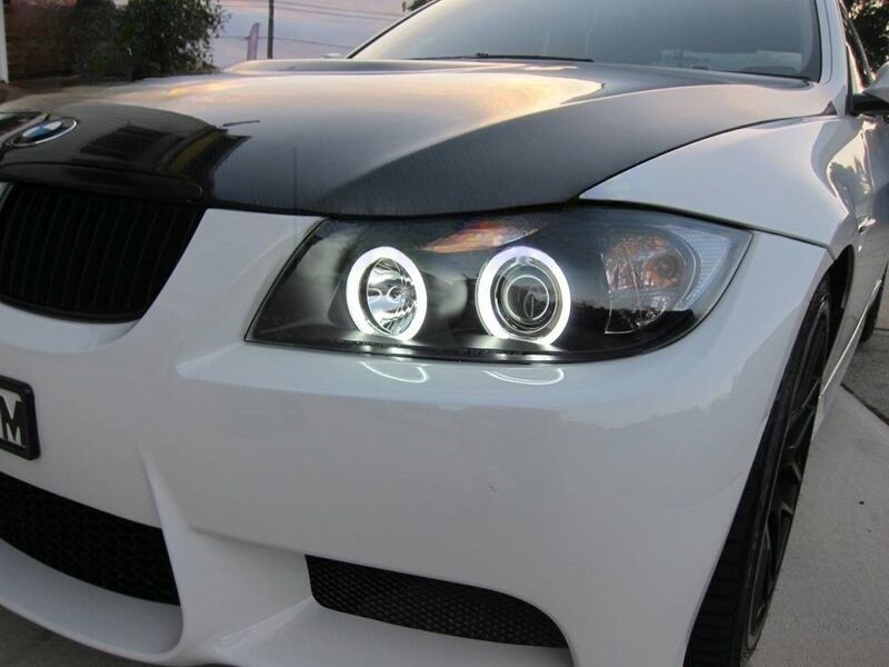 Black CCFL Angle Eye Projector Headlight Fit For BMW E90 Sedan 2005-2008 HL-BMW025LS - Machter
