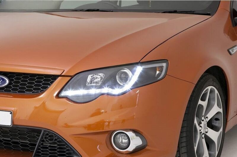 Black LED DRL Headlights Fit For Ford Falcon FG Sedan FPV XR6 XR8 2007-2014 HL-FD026LS - Machter