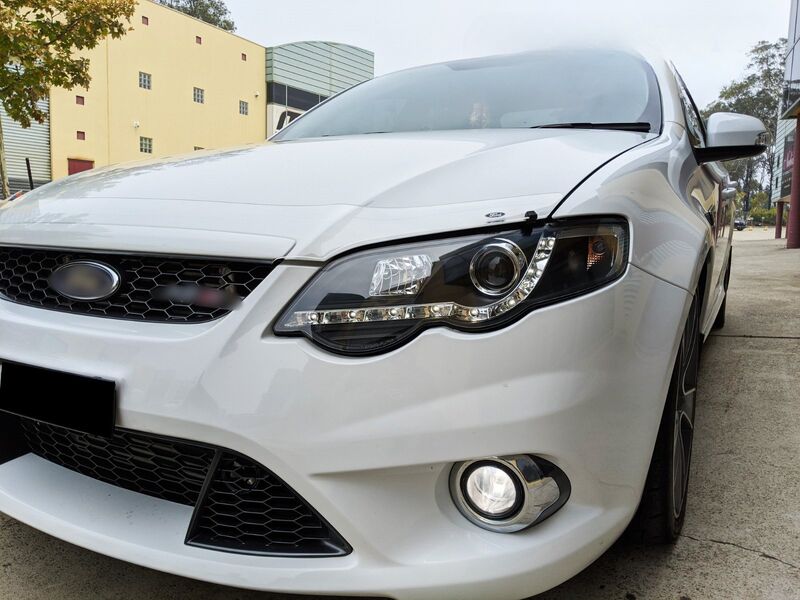Black LED DRL Headlights Fit For Ford Falcon FG Sedan FPV XR6 XR8 2007-2014 HL-FD026LS - Machter