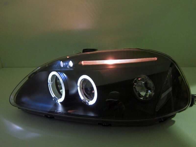 Black LED Angle Eye Projector Headlights Fit For HONDA Civic EK VTI 1996-1998 HL-HD027LS - Machter