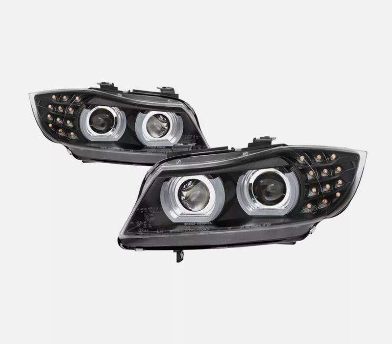 Black 3D DRL Projector LED Signal Headlights Fit For BMW 3-Series E91 E90 Sedan 2009-2012 HL-HD031LS - Machter