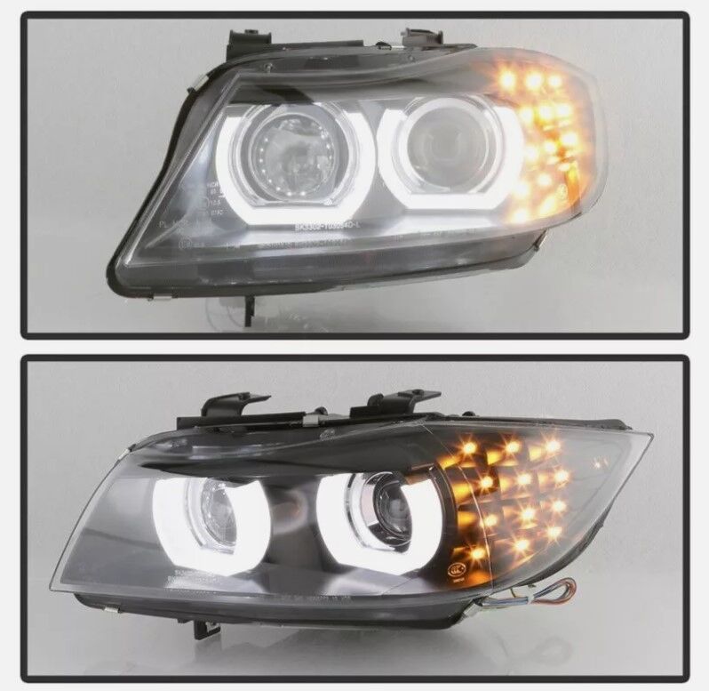 Black 3D DRL Projector LED Signal Headlights Fit For BMW 3-Series E91 E90 Sedan 2009-2012 HL-HD031LS - Machter