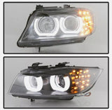 Black 3D DRL Projector LED Signal Headlights Fit For BMW 3-Series E91 E90 Sedan 2009-2012 HL-HD031LS - Machter