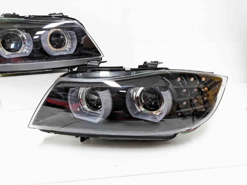 Black 3D DRL Projector LED Signal Headlights Fit For BMW 3-Series E91 E90 Sedan 2009-2012 HL-HD031LS - Machter