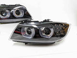 Black 3D DRL Projector LED Signal Headlights Fit For BMW 3-Series E91 E90 Sedan 2009-2012 HL-HD031LS - Machter