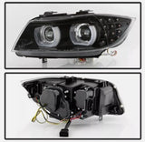 Black 3D DRL Projector LED Signal Headlights Fit For BMW 3-Series E91 E90 Sedan 2009-2012 HL-HD031LS - Machter