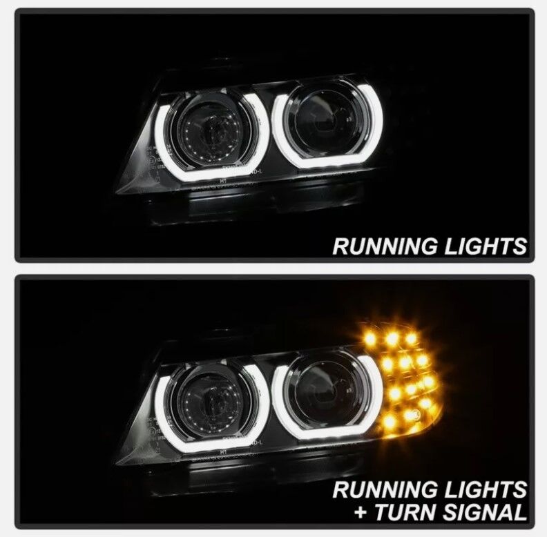 Black 3D DRL Projector LED Signal Headlights Fit For BMW 3-Series E91 E90 Sedan 2009-2012 HL-HD031LS - Machter