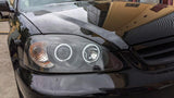Black CCFL Angle Eye Projector Headlights Fit For Honda CIVIC EK VTIR VTIS 1999-2000 HL-HD032LS - Machter