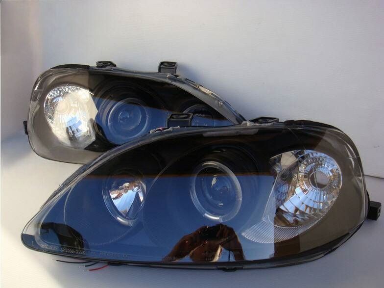 Black CCFL Angle Eye Projector Headlights Fit For Honda CIVIC EK VTIR VTIS 1999-2000 HL-HD032LS - Machter