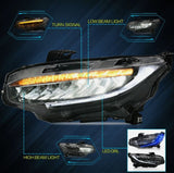 Full LED Projector Headlights Sequential DRL Fit For Honda Civic Type R FK7 FK8 2016-2021 HL-HD035LS - Machter