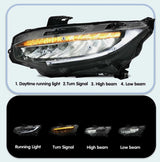 Full LED Projector Headlights Sequential DRL Fit For Honda Civic Type R FK7 FK8 2016-2021 HL-HD035LS - Machter
