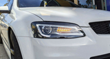 LED Headlights Sequential Blinker Fit For Holden VE Commodore Series 1 & 2 Without Globe HL-HLN002 - Machter
