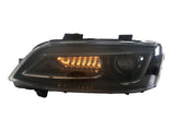Black LED Headlights Sequential Blinker Fit For Holden VE Commodore Series 1 & 2 Without Globe HL-HLN004 - Machter