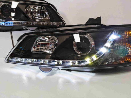 Black DRL LED Projector Head Lights Fit For Holden Commodore VY UTE 2002-2004 HL-HLN024LS - Machter