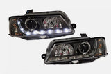 Black DRL LED Projector Head Lights Fit For Holden Commodore VY UTE 2002-2004 HL-HLN024LS - Machter