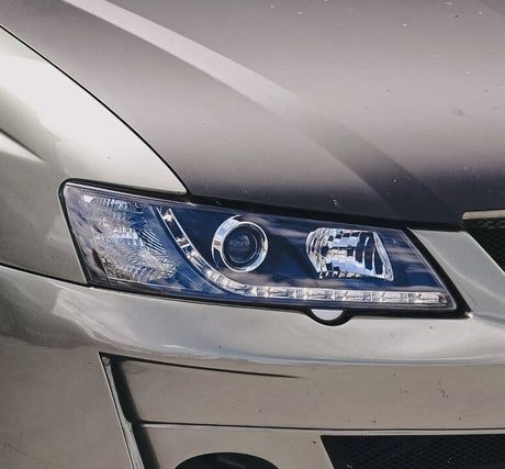 Black DRL LED Projector Head Lights Fit For Holden Commodore VY UTE 2002-2004 HL-HLN024LS - Machter