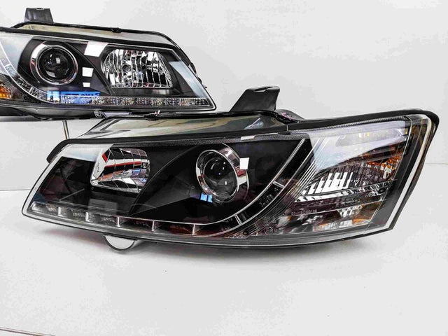 Black DRL LED Projector Head Lights Fit For Holden Commodore VY UTE 2002-2004 HL-HLN024LS - Machter