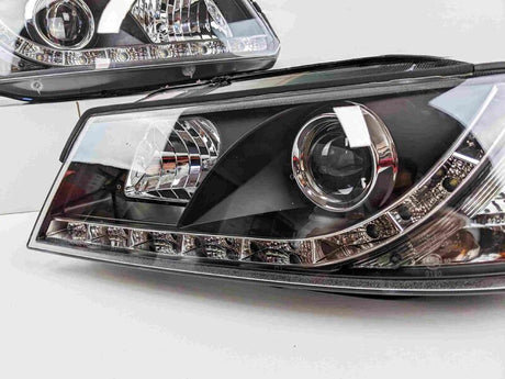 Black DRL LED Projector Head Lights Fit For Holden Commodore VZ UTE 2004-2006 HL-HLN025LS - Machter