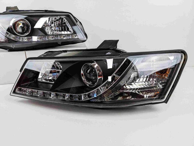Black DRL LED Projector Head Lights Fit For Holden Commodore VZ UTE 2004-2006 HL-HLN025LS - Machter