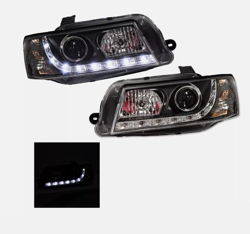 Black DRL LED Projector Head Lights Fit For Holden Commodore VZ UTE 2004-2006 HL-HLN025LS - Machter