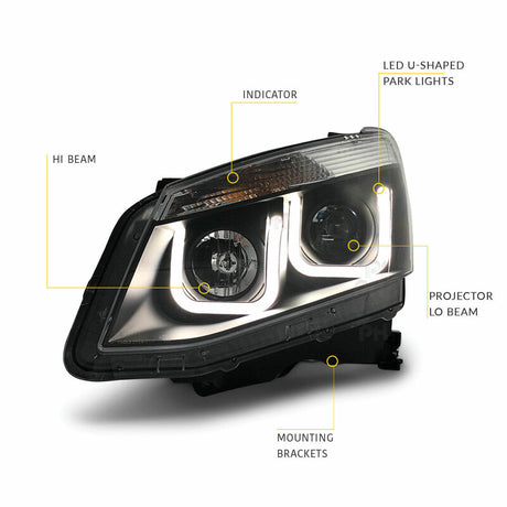 Back LED DRL Projector Headlights Fit For Isuzu D-MAX DMAX UTE 2012-2016 - Machter