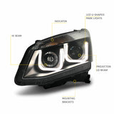 Back LED DRL Projector Headlights Fit For Isuzu D-MAX DMAX UTE 2012-2016 HL-IS001LS - Machter