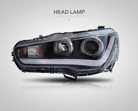 Angel Eyes DRL LED Headlights Fit For Mitsubishi Lancer EVO X CJ VRX 2007-2018 - Machter