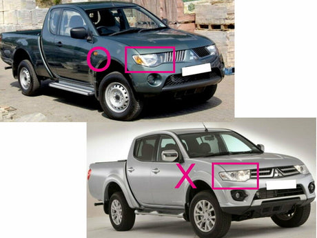 Black Ultra LED Angel Eyes Projector Headlights Fit For Mitsubishi Triton 2006-2015 HL-MB005LS - Machter