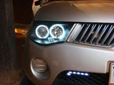 Black Ultra LED Angel Eyes Projector Headlights Fit For Mitsubishi Triton 2006-2015 HL-MB005LS - Machter