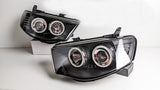 Black Ultra LED Angel Eyes Projector Headlights Fit For Mitsubishi Triton 2006-2015 HL-MB005LS - Machter
