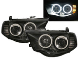 Black Ultra LED Angel Eyes Projector Headlights Fit For Mitsubishi Triton 2006-2015 HL-MB005LS - Machter