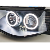 Black Ultra LED Angel Eyes Projector Headlights Fit For Mitsubishi Triton 2006-2015 HL-MB005LS - Machter