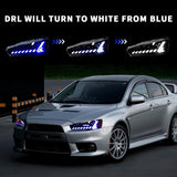 V2 Demon Eye 3D LED DRL Projector Head Light Fit For Mitsubishi Lancer CJ EVO X VRX 2007-2018 HL-MB021LS - Machter