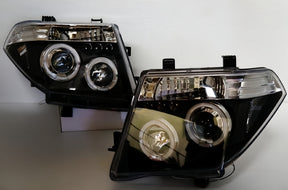 Black LED Angel-Eyes Head Light Fit For Nissan Navara D40 Pathfinder R51 2004-2011 HL-NS023LS - Machter
