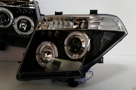 Black LED Angel-Eyes Head Light Fit For Nissan Navara D40 Pathfinder R51 2004-2011 HL-NS023LS - Machter