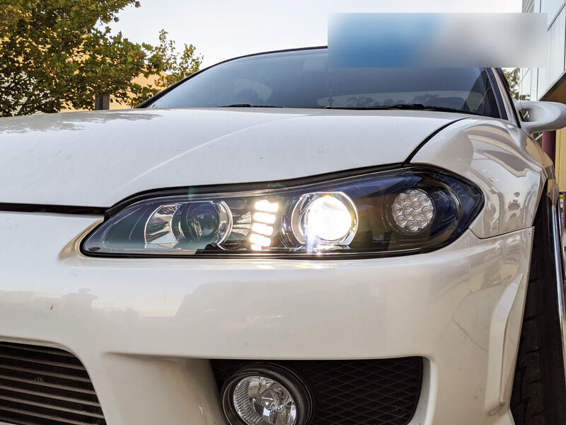 COPLUS Dual LED Projector Head Lights With LED Indicators Fit For Nissan 200SX S15 Silvia 1999-2002 HL-NS024LS - Machter