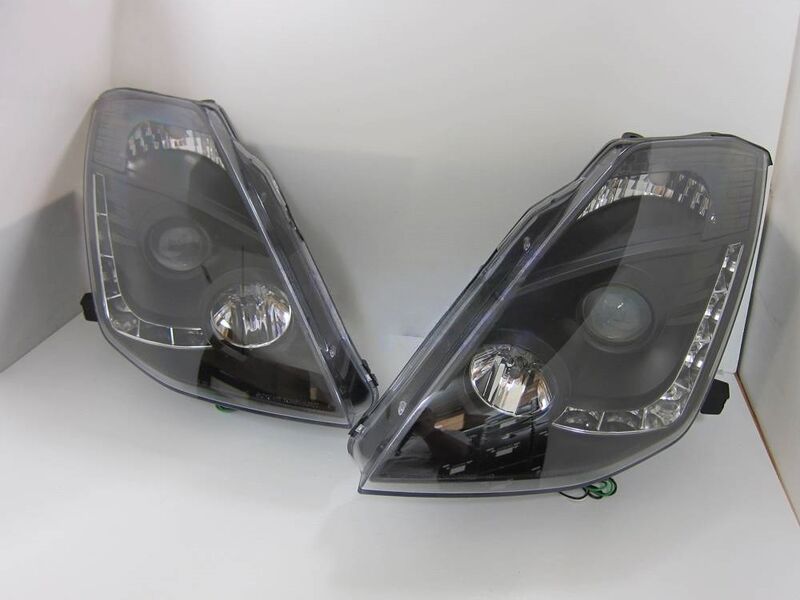 DRL LED Black Projector Headlights Fit For Nissan 350Z Z33 Fairlady Halogen Type 2003-2005 HL-NS033LS - Machter