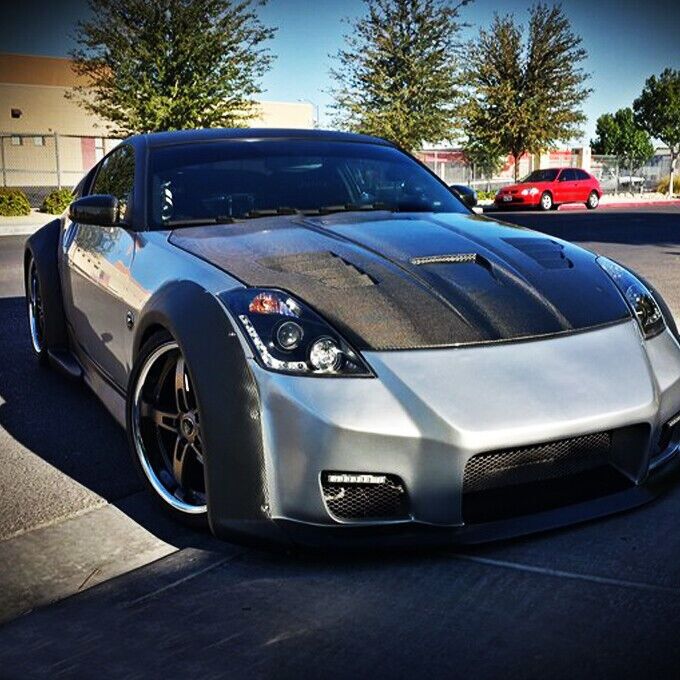 DRL LED Black Projector Headlights Fit For Nissan 350Z Z33 Fairlady Halogen Type 2003-2005 HL-NS033LS - Machter