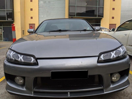 Black LED 3D DRL Projector Headlights & LED Indicators Fit For Nissan S15 200sx Silvia 1999-2002 HL-NS034LS - Machter