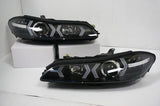 Black LED 3D DRL Projector Headlights & LED Indicators Fit For Nissan S15 200sx Silvia 1999-2002 HL-NS034LS - Machter