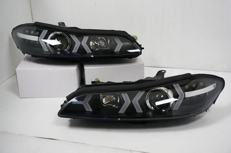 Black LED 3D DRL Projector Headlights & LED Indicators Fit For Nissan S15 200sx Silvia 1999-2002 HL-NS034LS - Machter