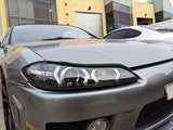 Black LED 3D DRL Projector Headlights & LED Indicators Fit For Nissan S15 200sx Silvia 1999-2002 HL-NS034LS - Machter