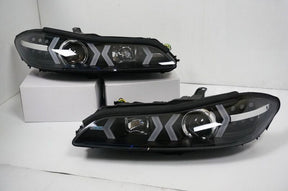 Black LED 3D DRL Projector Headlights & LED Indicators Fit For Nissan S15 200sx Silvia 1999-2002 HL-NS034LS - Machter