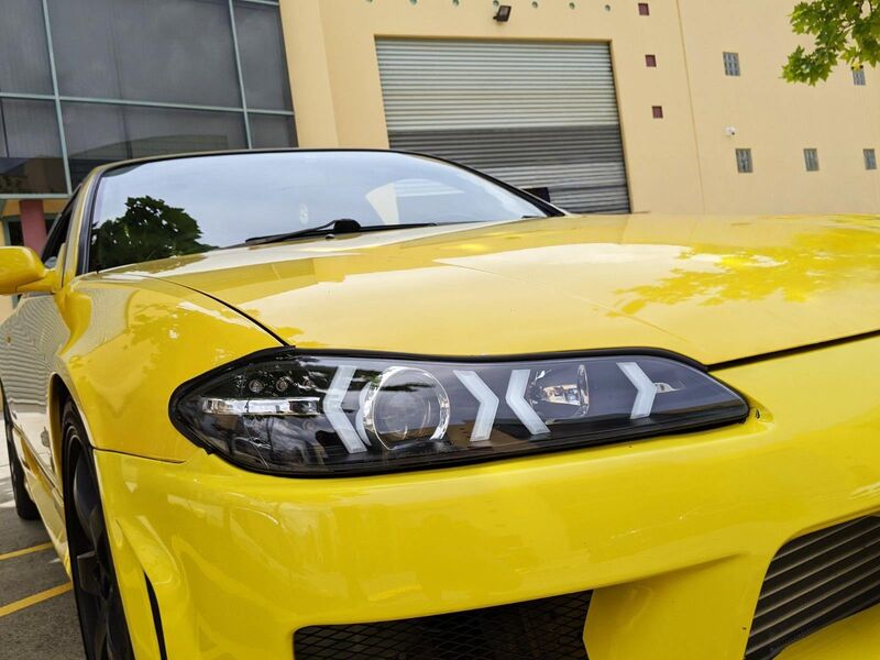 Black LED 3D DRL Projector Headlights & LED Indicators Fit For Nissan S15 200sx Silvia 1999-2002 HL-NS034LS - Machter