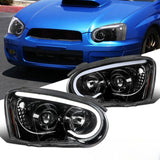 V2 LED 3D DRL Projector Sequential Headlights Fit For Subaru Impreza WRX G3 Halogen Type 2008-2013 HL-SB006LS - Machter