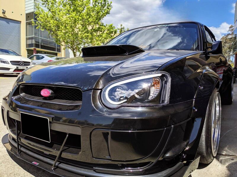Black 3D LED Angle Eyes Projector Headlights Fit For Subaru Impreza WRX STI GD 2003-2005 HL-SB001LS - Machter