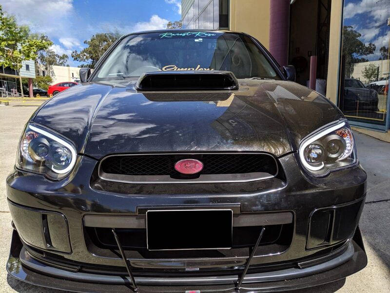 Black 3D LED Angle Eyes Projector Headlights Fit For Subaru Impreza WRX STI GD 2003-2005 HL-SB001LS - Machter