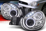 Clear LED Angel Eyes Projector Headlights Fit For Subaru Impreza WRX STI GD 2000-2002 HL-SB007LS - Machter