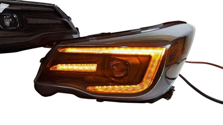 LED DRL Projector Sequential Headlights Fit For Subaru Forester S4 Factory Xenon Type 2013-2018 HL-SB009LS - Machter